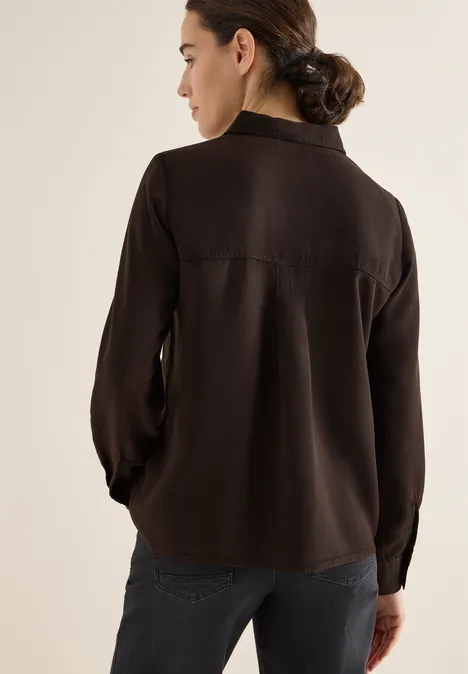 Colored Lyocell Hemdbluse tartufo brown