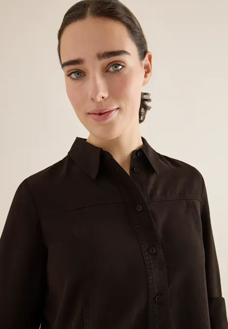 Colored Lyocell Hemdbluse tartufo brown