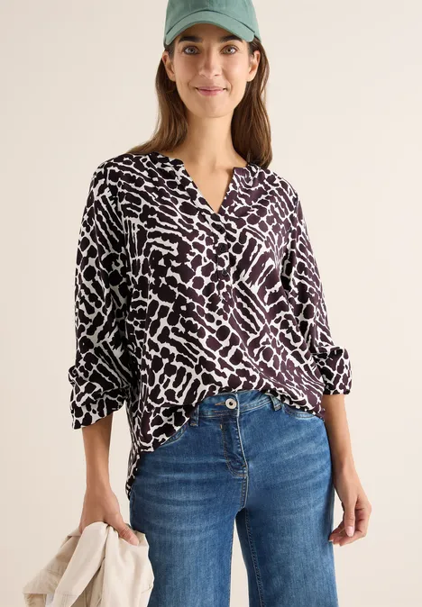 Gemusterte Bluse eggplant red