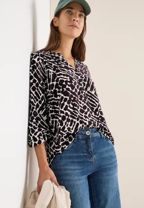 Gemusterte Bluse eggplant red