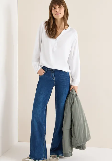 Bluse in Unifarbe White Bluse in Unifarbe White