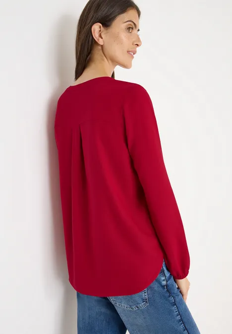 Blouse in effen kleur beaujolais red