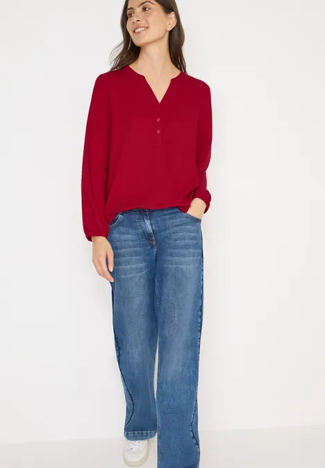 Blouse in effen kleur beaujolais red