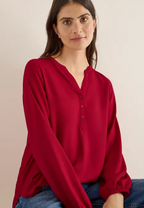 Blouse in effen kleur beaujolais red