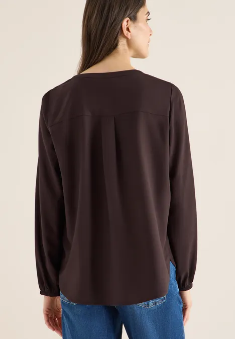 Bluse in Unifarbe tartufo brown