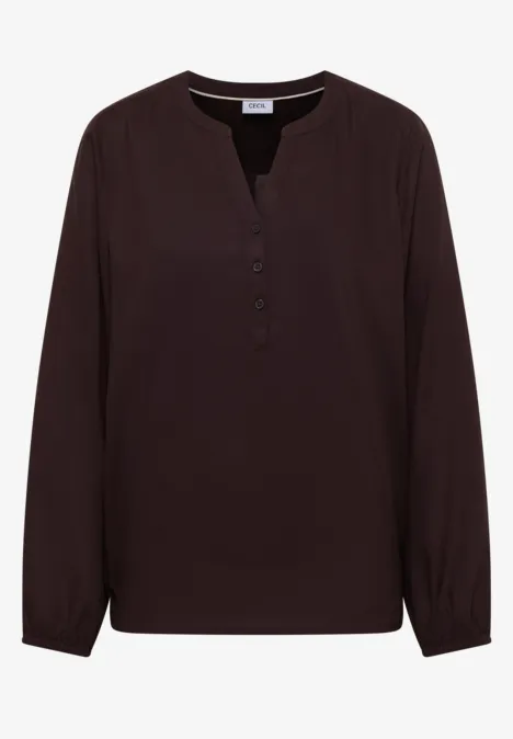 Bluse in Unifarbe tartufo brown