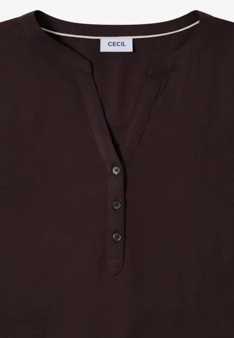 Bluse in Unifarbe tartufo brown