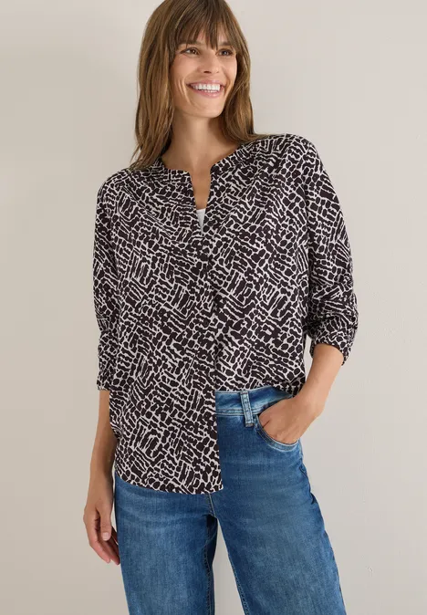 Gedessineerde blouse eggplant red