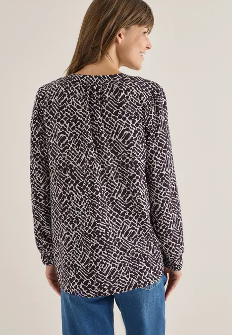 Gedessineerde blouse eggplant red