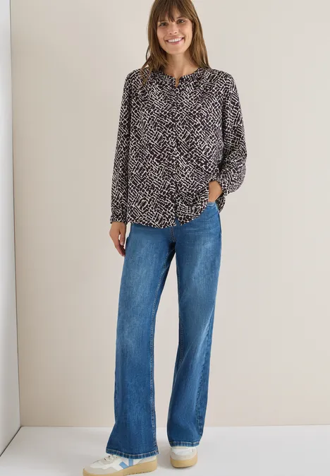 Gedessineerde blouse eggplant red