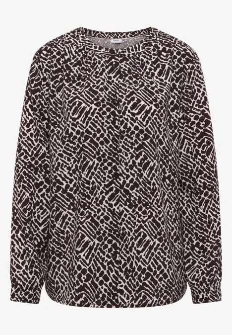 Gedessineerde blouse eggplant red