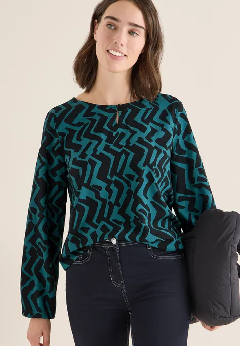 Blouse à motif graphique dark sea green