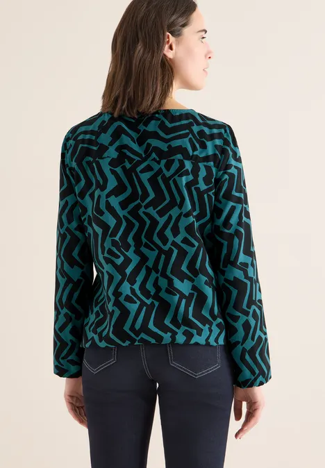 Blouse à motif graphique dark sea green