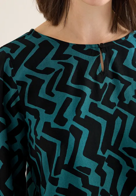 Blouse à motif graphique dark sea green