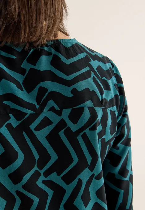 Blouse à motif graphique dark sea green