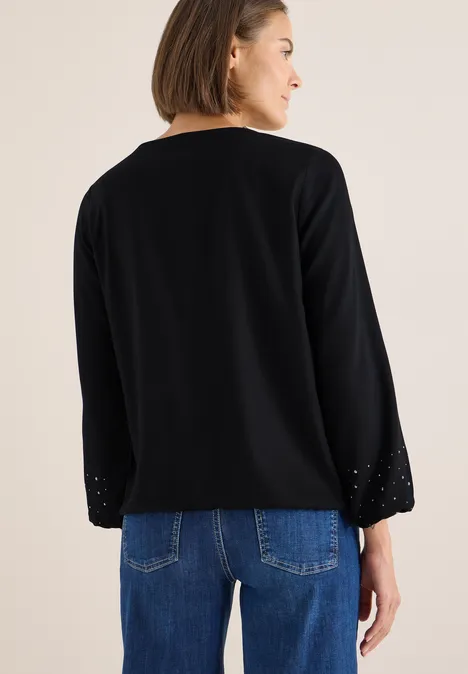 Bluse in Unifarbe Black Bluse in Unifarbe Black