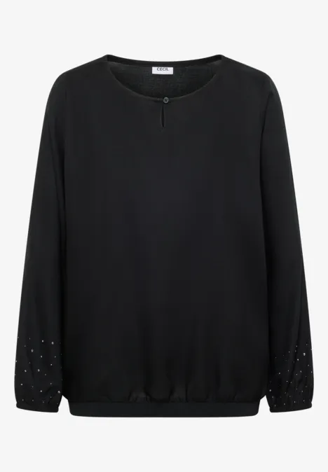 Bluse in Unifarbe Black