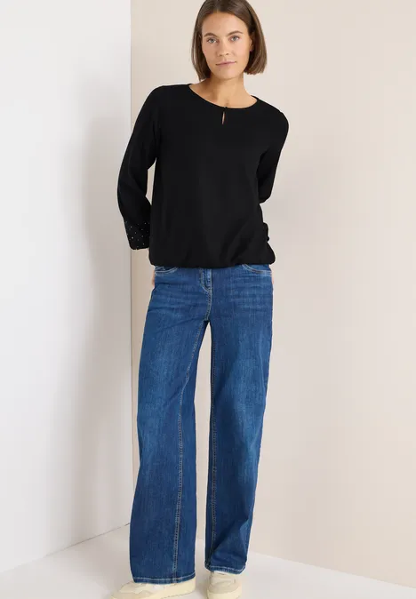 Bluse in Unifarbe Black Bluse in Unifarbe Black