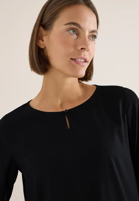 Bluse in Unifarbe Black Bluse in Unifarbe Black