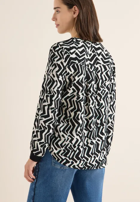 Bedrukte blouse met tape null Bedrukte blouse met tape null