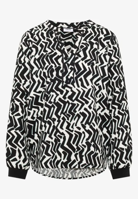 Bedrukte blouse met tape null Bedrukte blouse met tape null