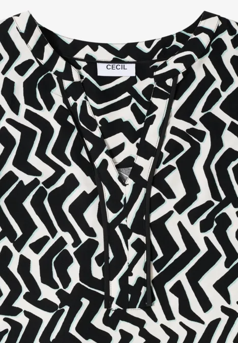 Bedrukte blouse met tape null Bedrukte blouse met tape null