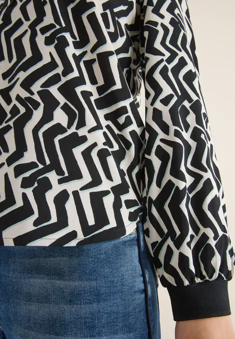 Bedrukte blouse met tape null Bedrukte blouse met tape null