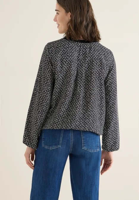 Print-Bluse mit Glitzer light greige