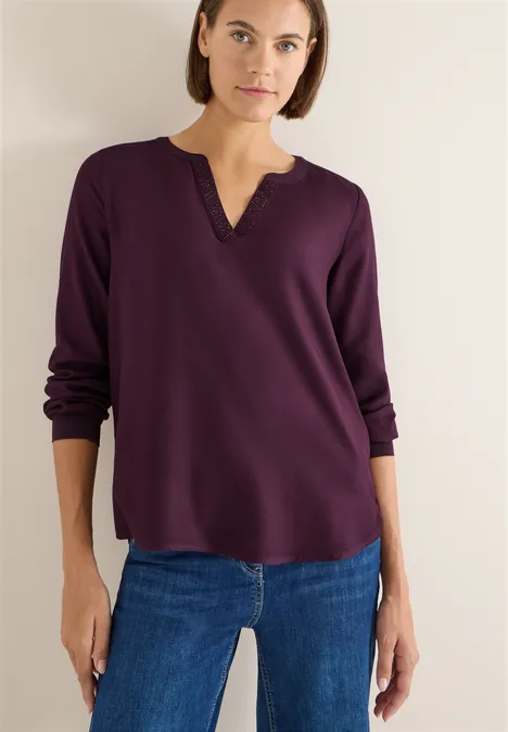 Bluse mit Glitzerdetails eggplant red Bluse mit Glitzerdetails eggplant red