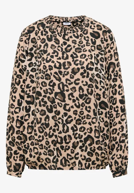 Leo Langarmbluse urban taupe