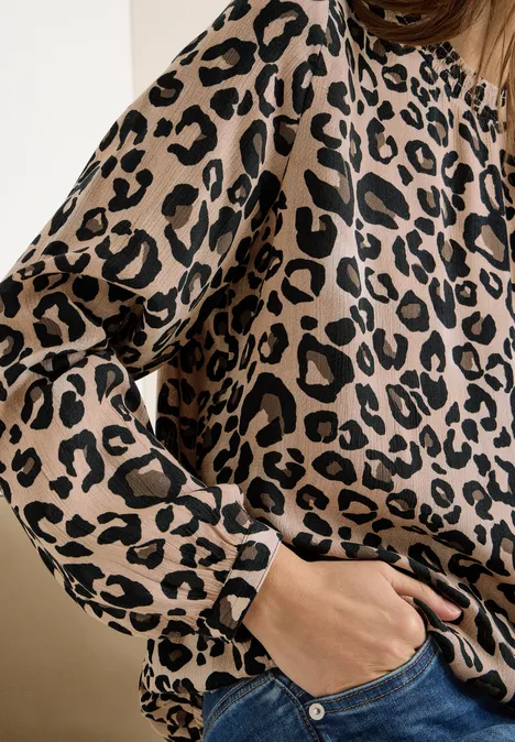 Leo Langarmbluse urban taupe