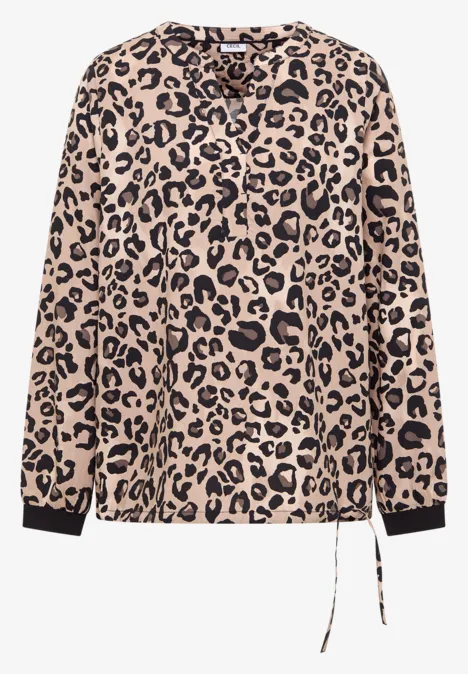 Blouse Leo Split Neck urban taupe