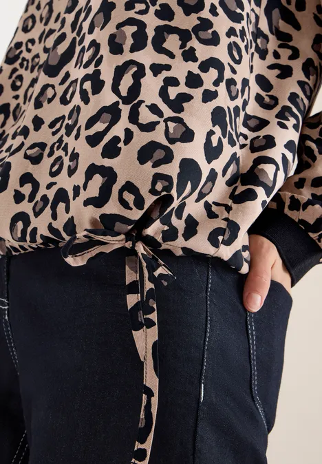 Blouse Leo Split Neck urban taupe