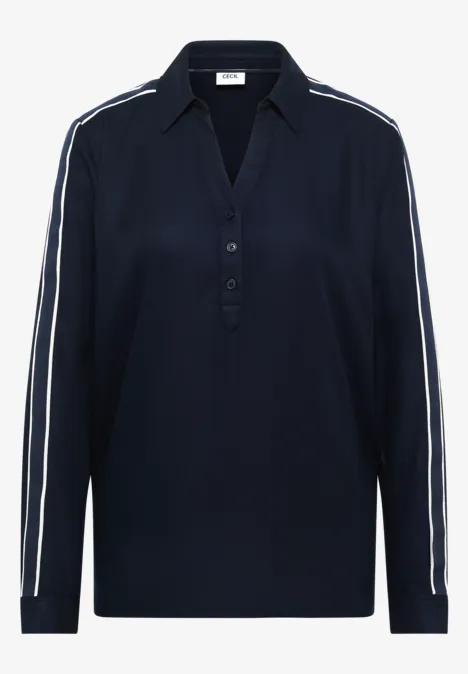 Bluse mit Tape-Details universal blue Bluse mit Tape-Details universal blue