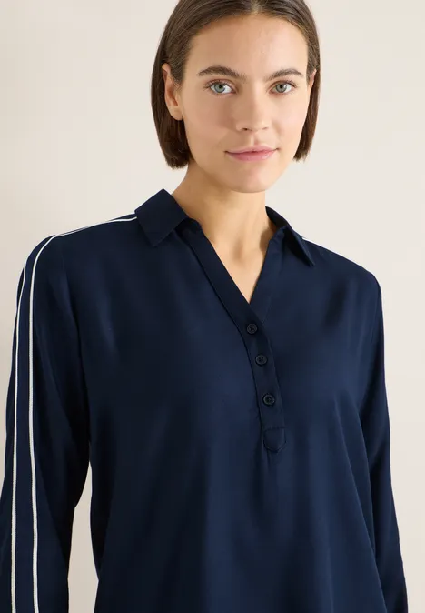Bluse mit Tape-Details universal blue Bluse mit Tape-Details universal blue