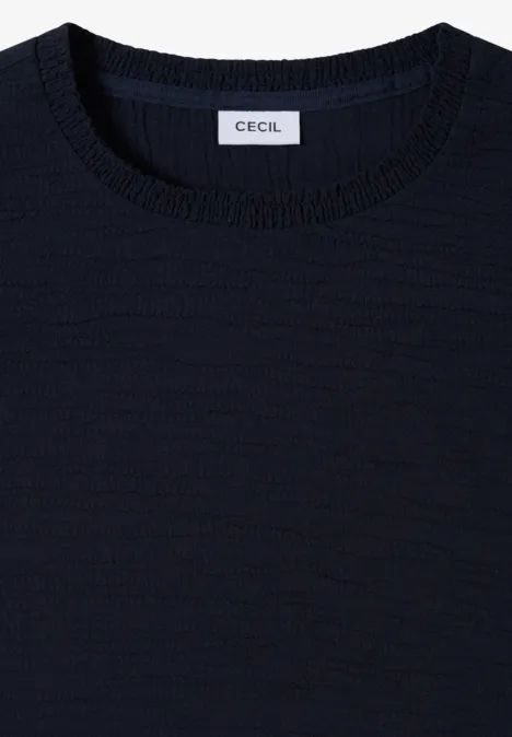 Bluse mit Smock-Ausschnitt universal blue