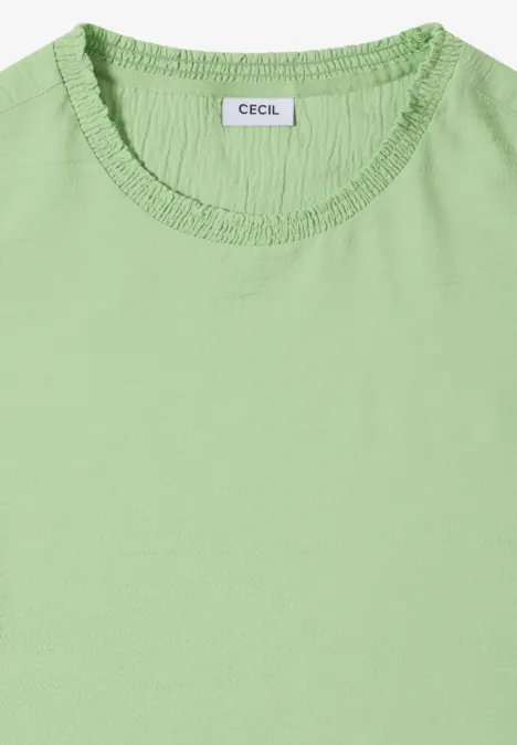 Bluse mit Smock-Ausschnitt bamboo green