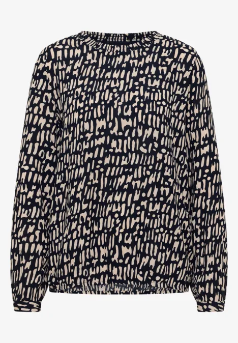 Bluse mit Smock-Ausschnitt universal blue