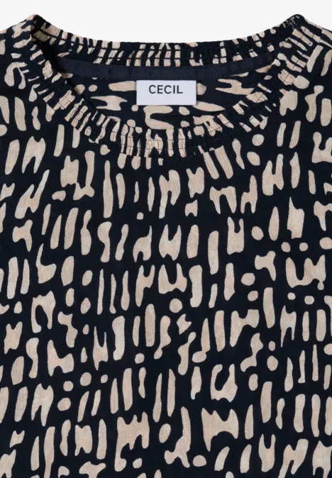 Bluse mit Smock-Ausschnitt universal blue