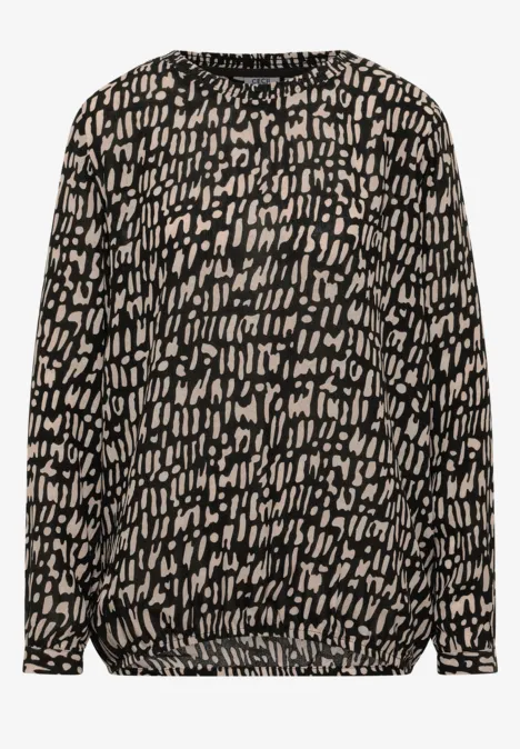 Bluse mit Smock-Ausschnitt raw khaki Bluse mit Smock-Ausschnitt raw khaki