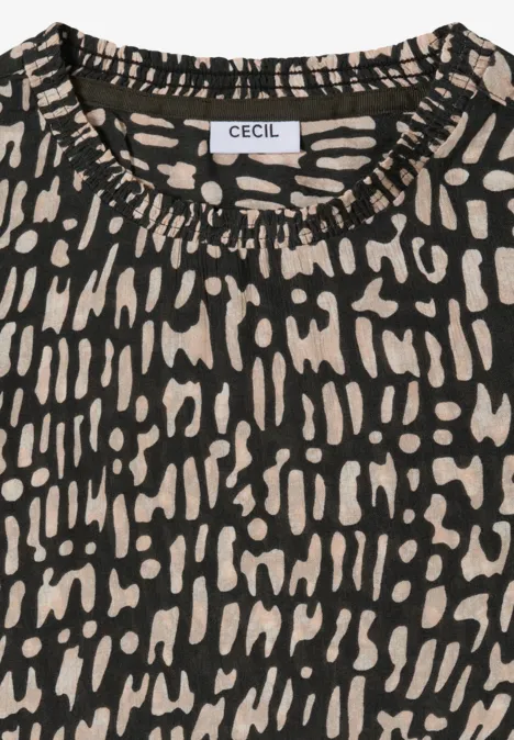 Bluse mit Smock-Ausschnitt raw khaki Bluse mit Smock-Ausschnitt raw khaki