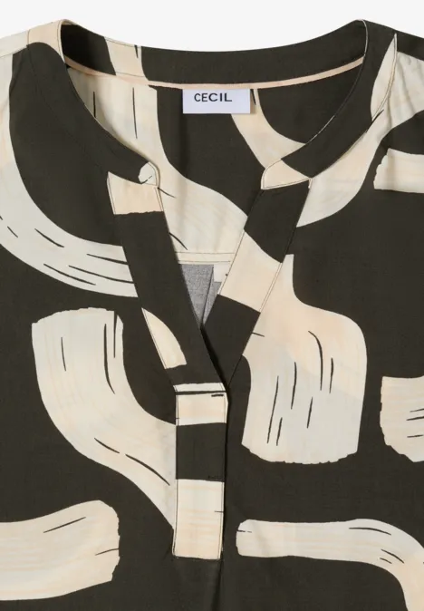 Gedessineerde blouse met gespleten hals null Gedessineerde blouse met gespleten hals null