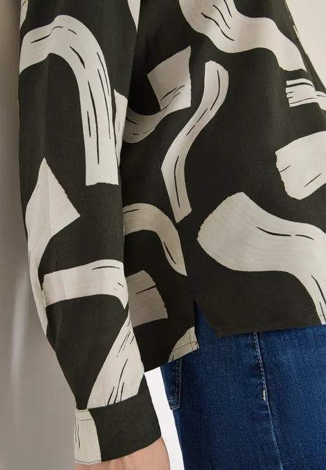 Gedessineerde blouse met gespleten hals null Gedessineerde blouse met gespleten hals null