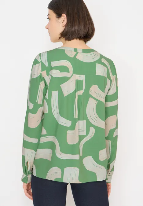 Gedessineerde blouse met gespleten hals null Gedessineerde blouse met gespleten hals null