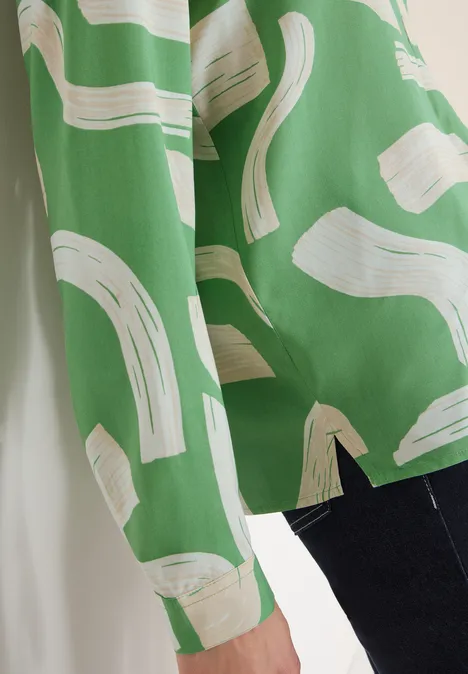 Gedessineerde blouse met gespleten hals null Gedessineerde blouse met gespleten hals null