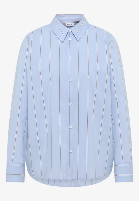 Gestreifte Hemdbluse fountain blue