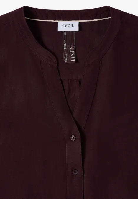 3/4-Arm Bluse aus Leinenmix rich burgundy