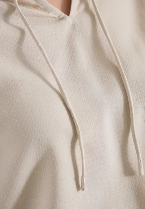 3/4-Arm Bluse mit Split Neck grain beige