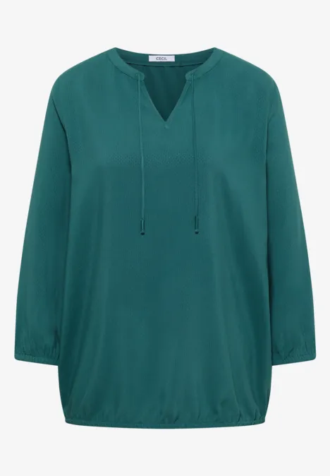 Chemisier à manches 3/4 avec col fendu jungle green Chemisier à manches 3/4 avec col fendu jungle green