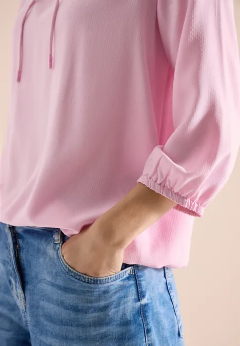 Bluzka koszulowa z rękawem 3/4 i dekoltem typu split neck light blush rose